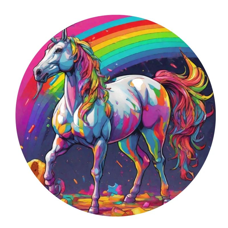 Einhorn, bunt, Farbe, Regenbogen, Comic