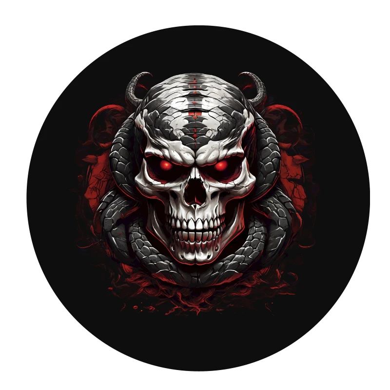 Dekorativer Schädel mit Schlangen