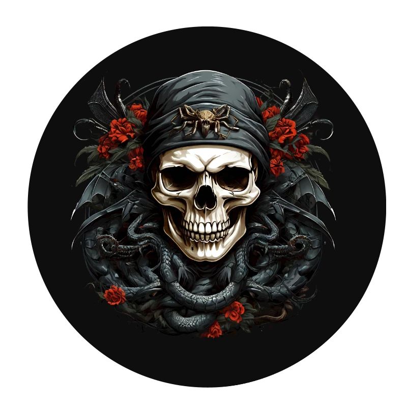 Dekorativer Schädel mit Schlangen