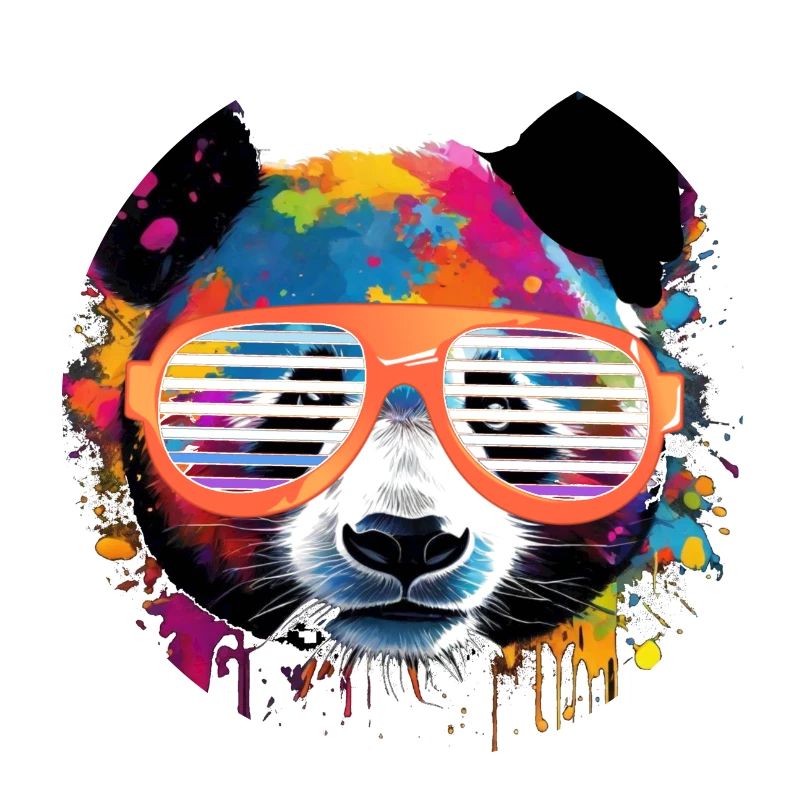 Panda, panda ours, ours, graffiti, coloré