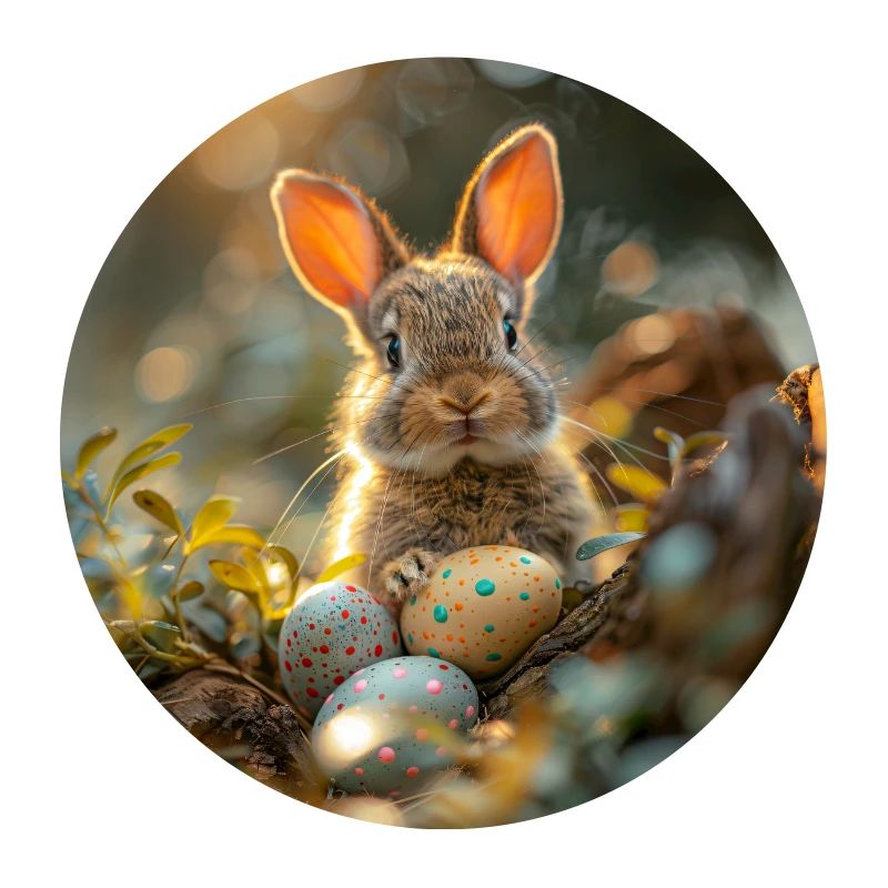 Osterhase mit Eiern