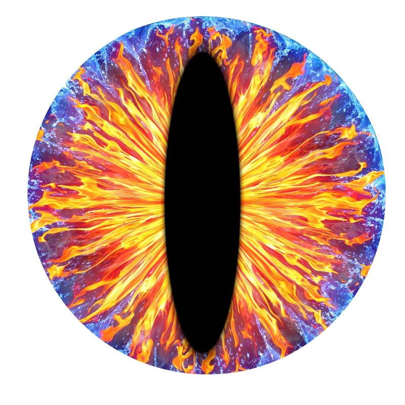 Oeil dragon - Feu et eau