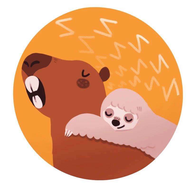 Sleepy Capybara & Sloth