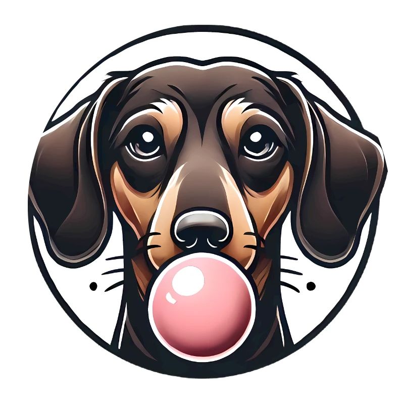 Teckel avec graphique Bubblegum