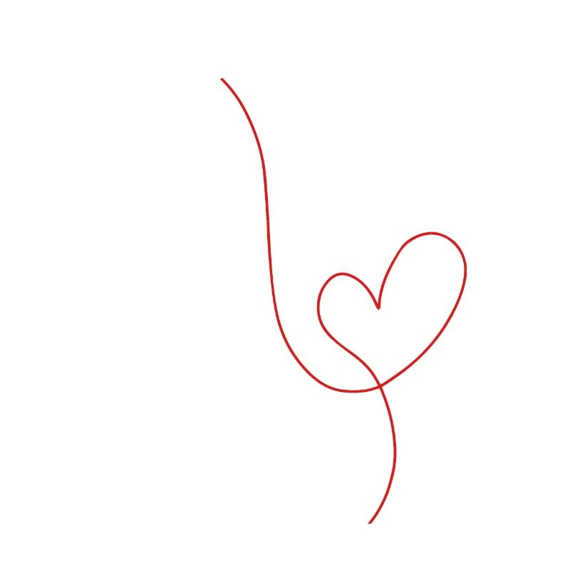 Red heart line drawing