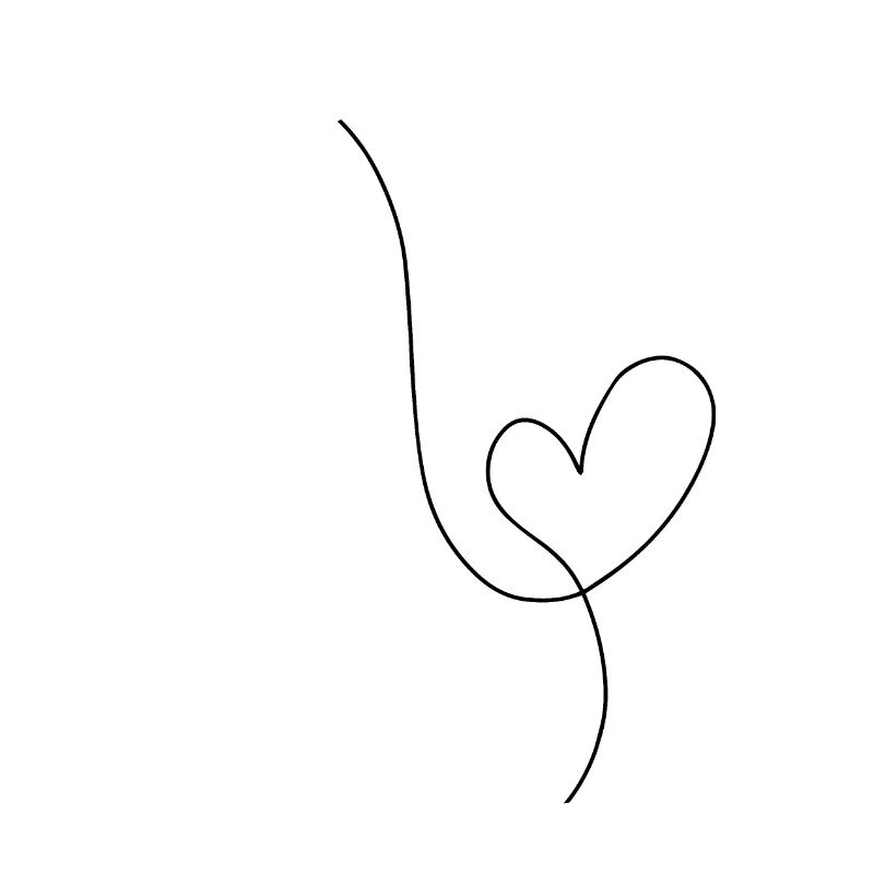 Heart black line drawing