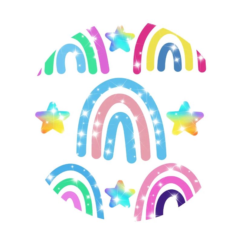 Glitter Rainbow Star Pattern