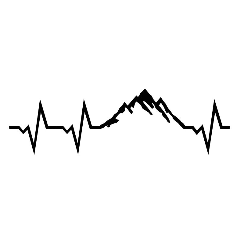 Mountain and ECG Heartbeat