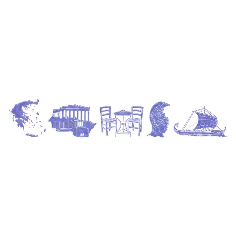 Boho Line Art Design, série « Grèce »