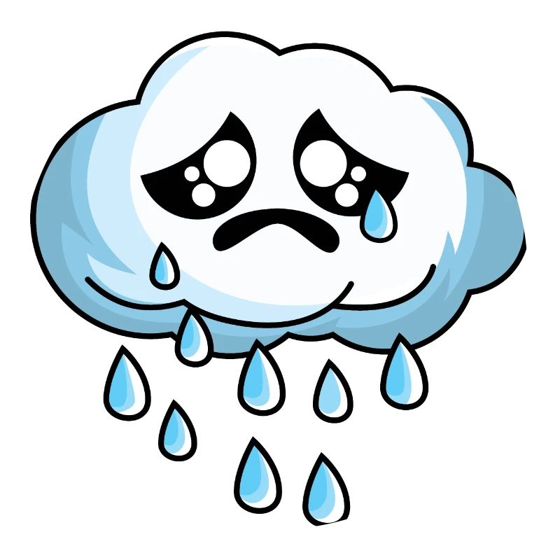 Sad cloud with rain