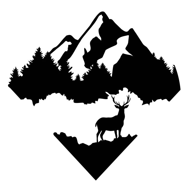Hirsch, Wald und Berg