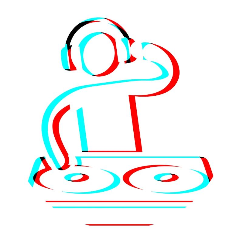 Techno Dj 3d Electro Red Blue tik tok edm white