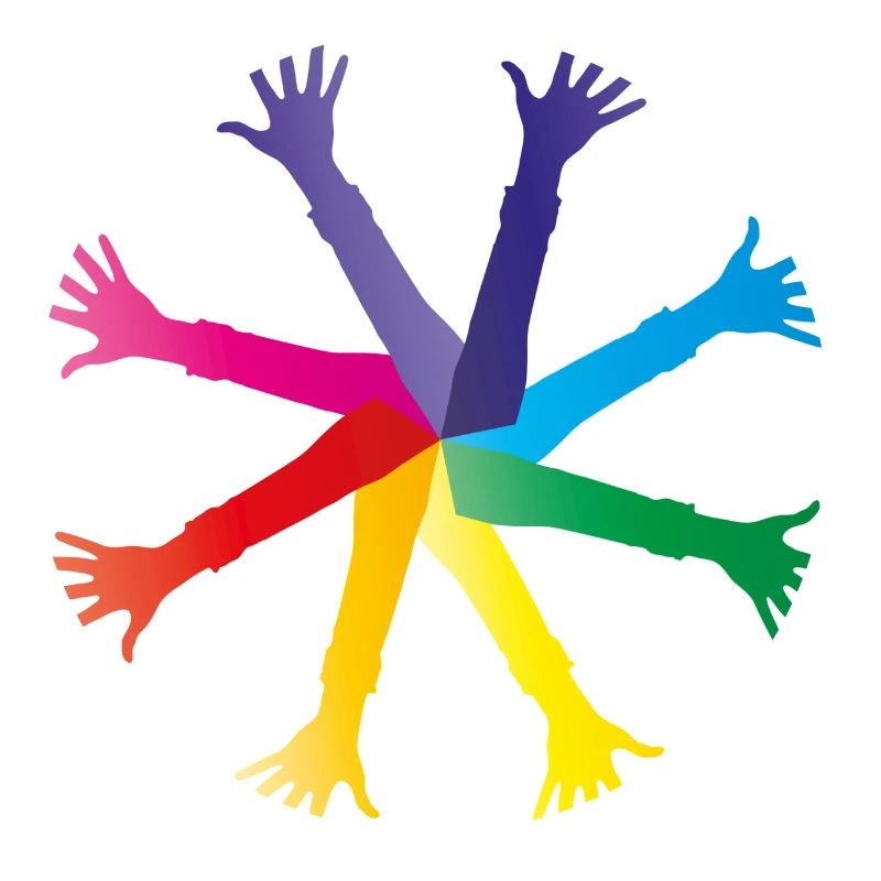 Colorful hands - diversity and integration