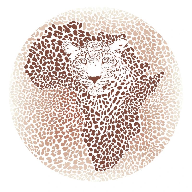 Leopard seamless pattern vector illustration background with Africa map