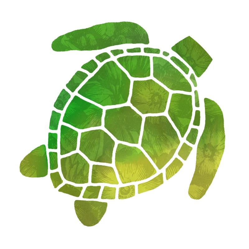 Turtle with floral pattern