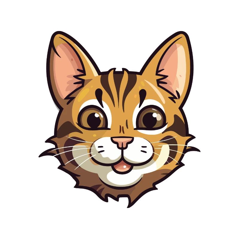 Illustration aquarelle de bande dessinée de chat du Bengale