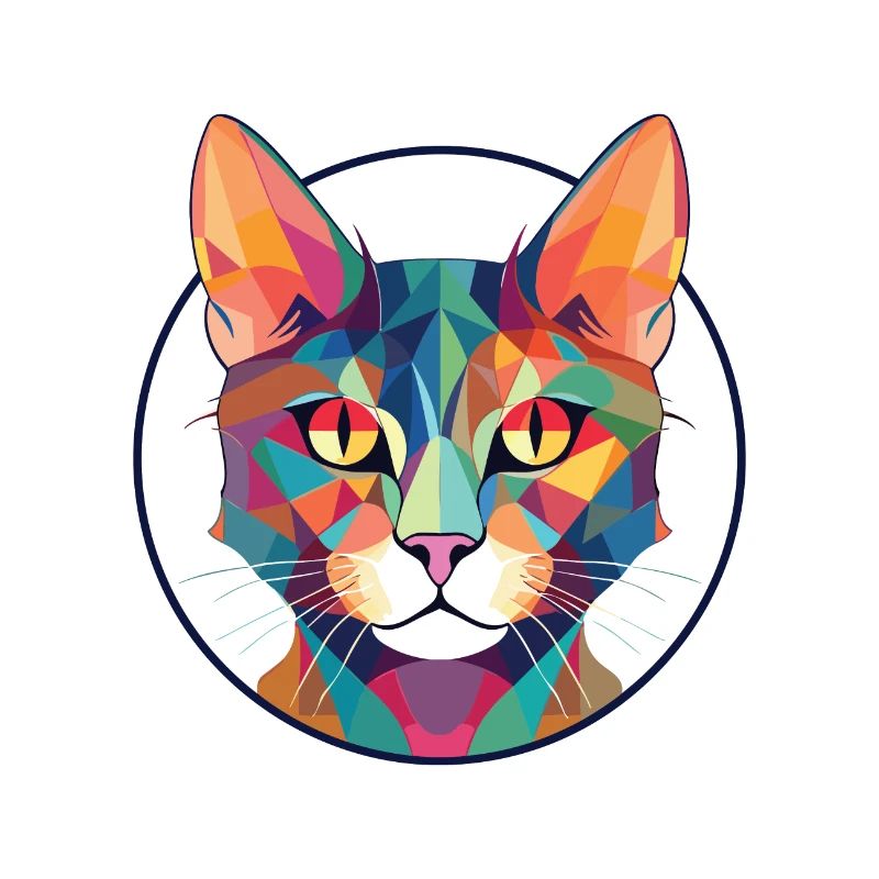 Pixie Bob Katze bunte Aquarell Haustier Illustration