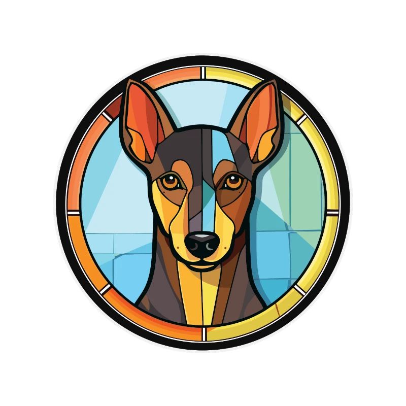 Manchester Terrier Hunderasse buntes Aquarell