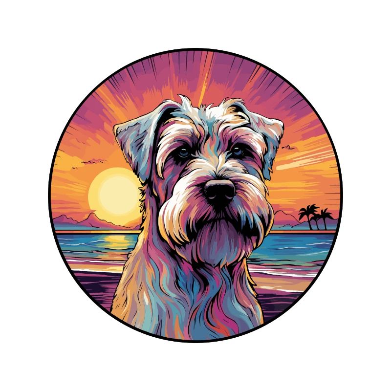 Weich beschichteter Wheaten Terrier Hunderasse buntes Auto