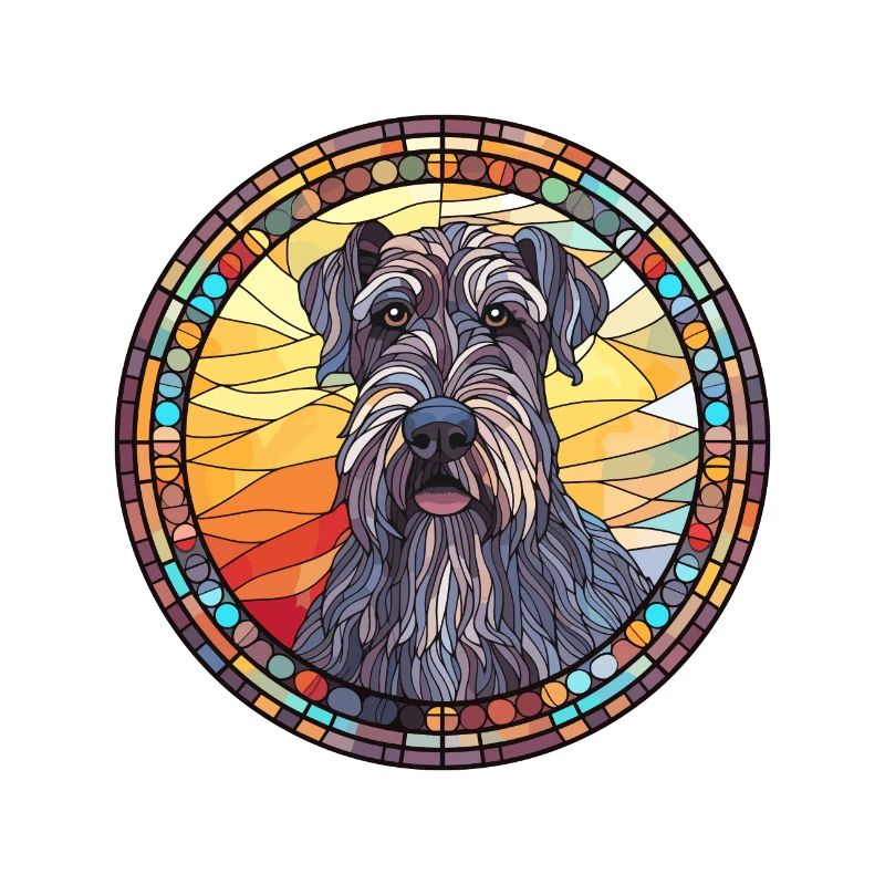 Schnauzer géant chien race vitrail coloré W