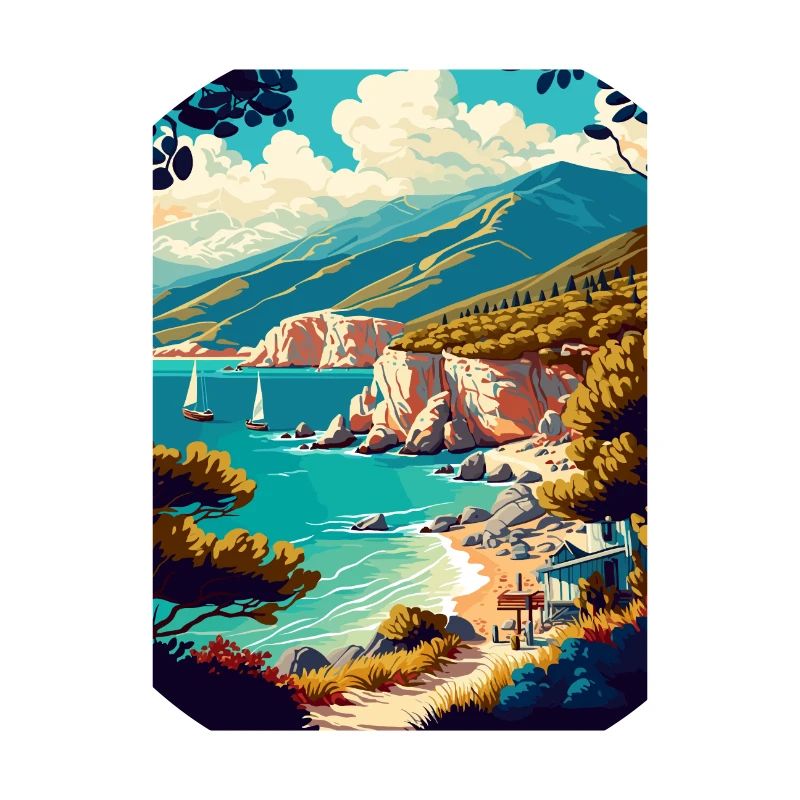 Lefkada Grèce Décoration Vintage Affiche de voyage