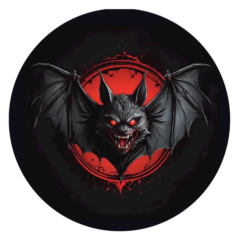 Devilish bat with red eyes