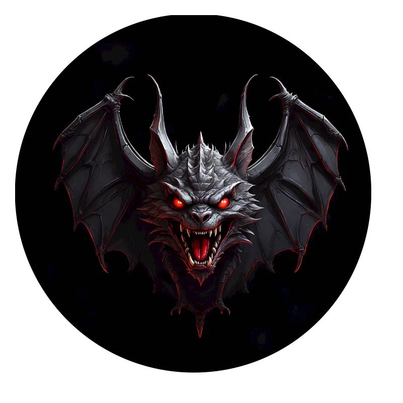 Devilish Bat Red Eyes Teeth