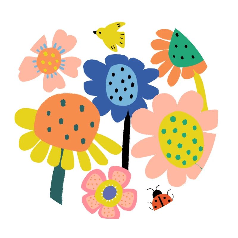 Bunter Blumen Garten