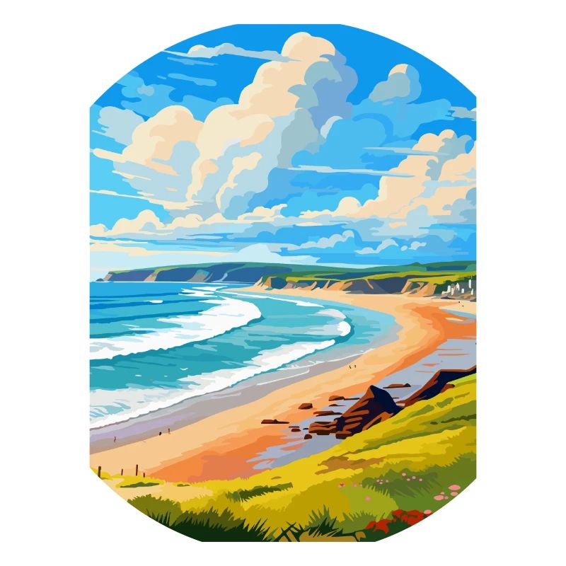 Woolacombe Devon Affiche de voyage vintage souvenir