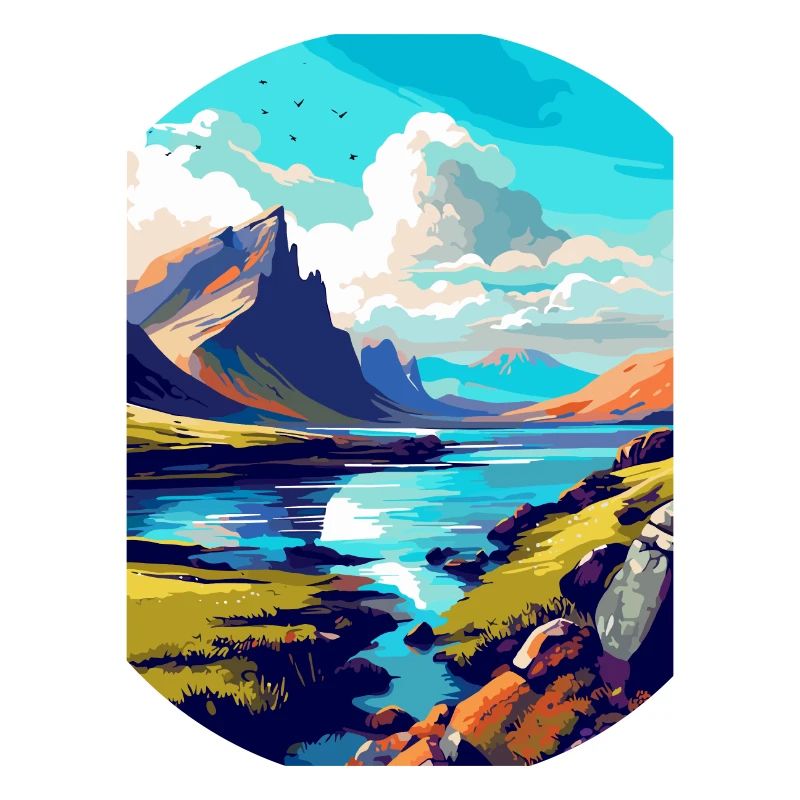 Île de Skye Écosse Royaume-Uni Affiche de voyage souvenir