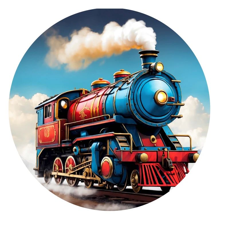 Bunte nostalgische Dampflokomotive