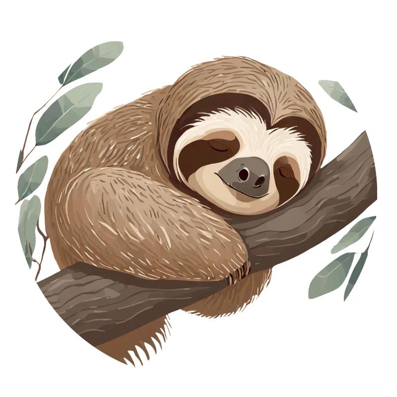 Cute sloth sleeping on a branch