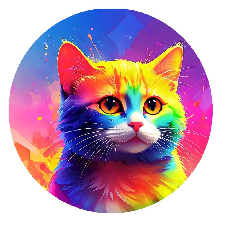 Niedliche regenbogenfarbene Katze