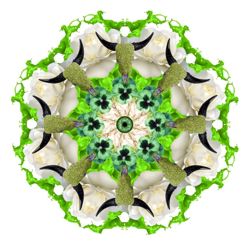 mandala de vaches vertes