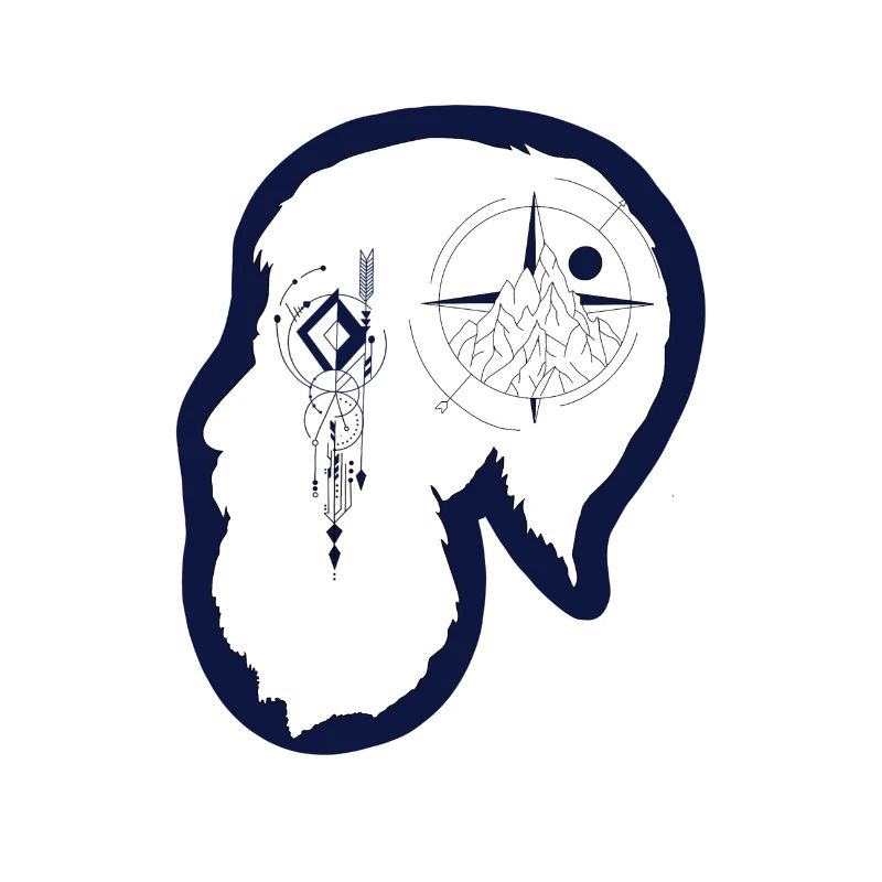 Hipster Beard Compass - Hipster with a compass