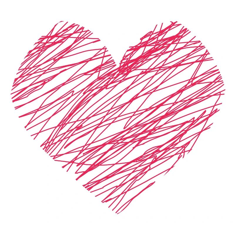 Doodle Heart Red