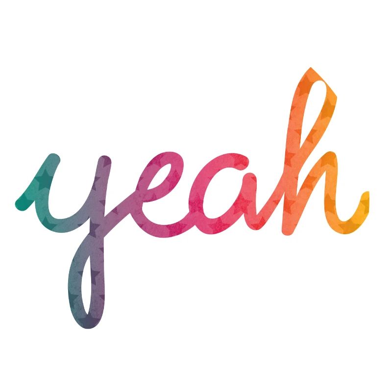 Yeah Typography rainbow