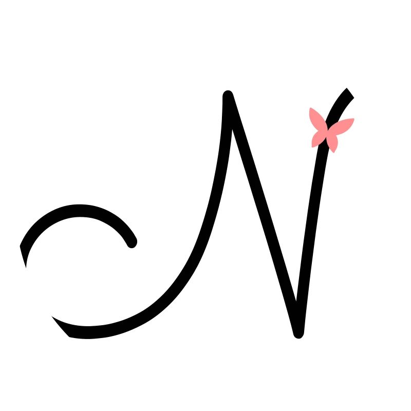 Letter N Initial letter Butterfly