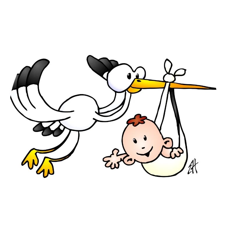 La cigogne apporte le bébé.