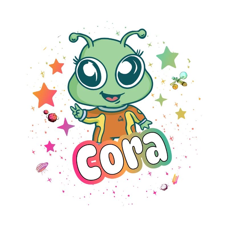 CORA - Schöner Mädchen Name mit süßem Alien