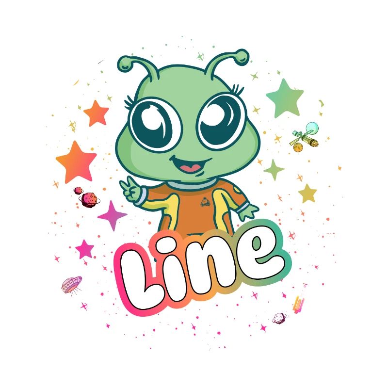 LINE - Schöner Mädchen Name mit süßem Alien