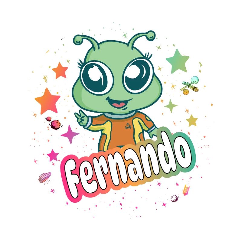 FERNANDO - Beautiful boy name with cute alien