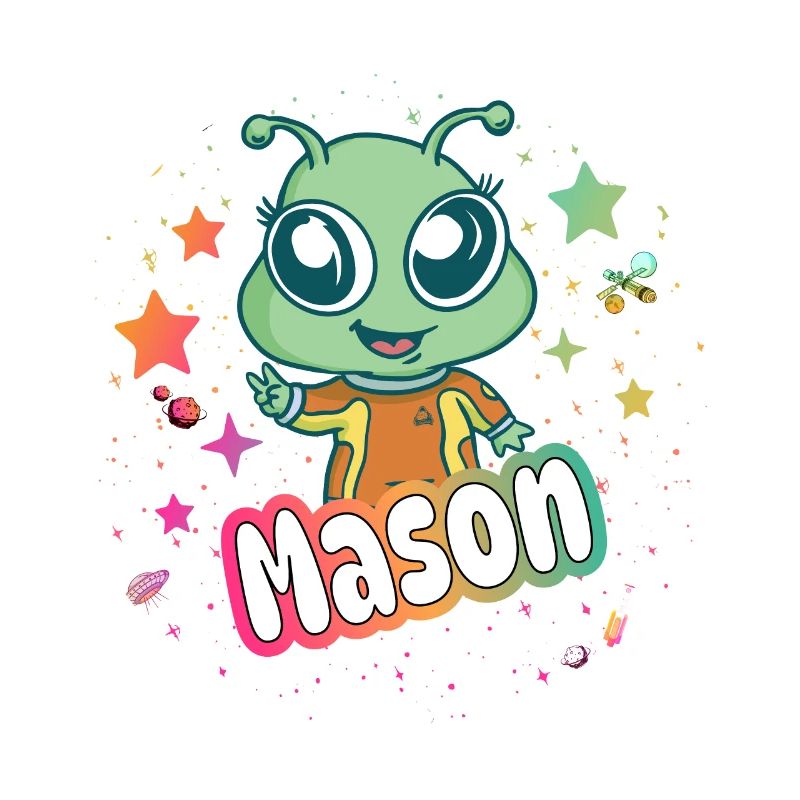 MASON - Beau nom de garçon avec un extraterrestre mignon