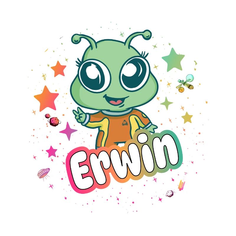 ERWIN - Beau nom de garçon avec un extraterrestre mignon