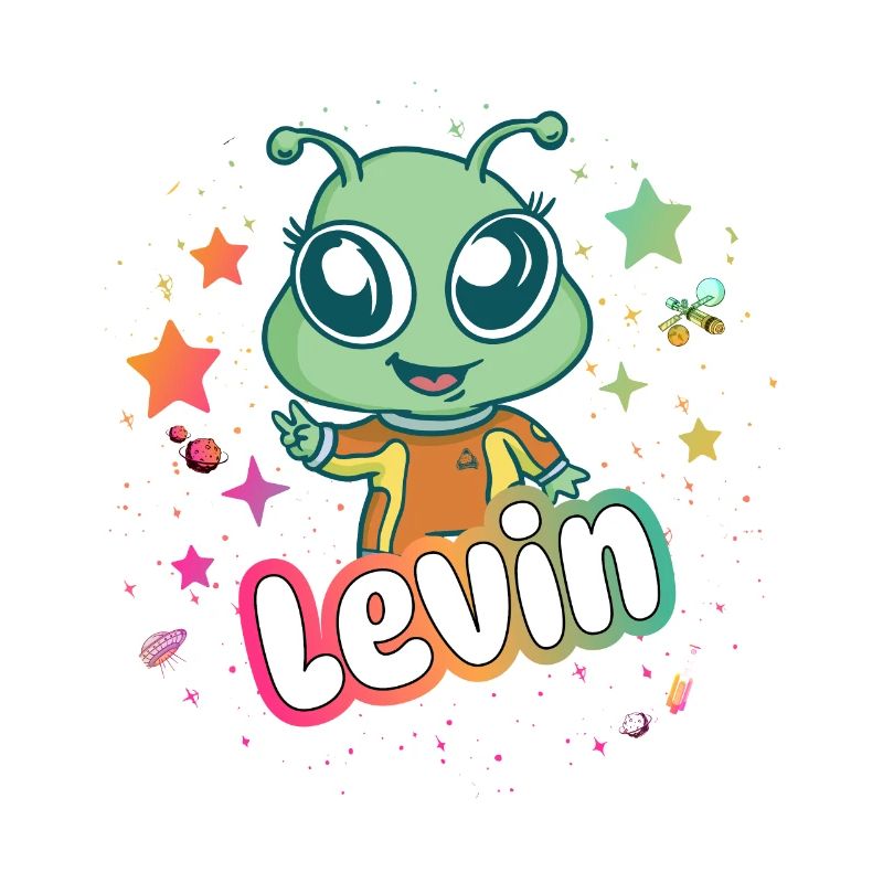 LEVIN - Beau nom de garçon avec un extraterrestre mignon