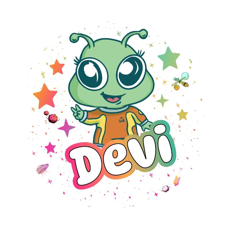 DEVI - Schöner Junge Name mit süßem Alien