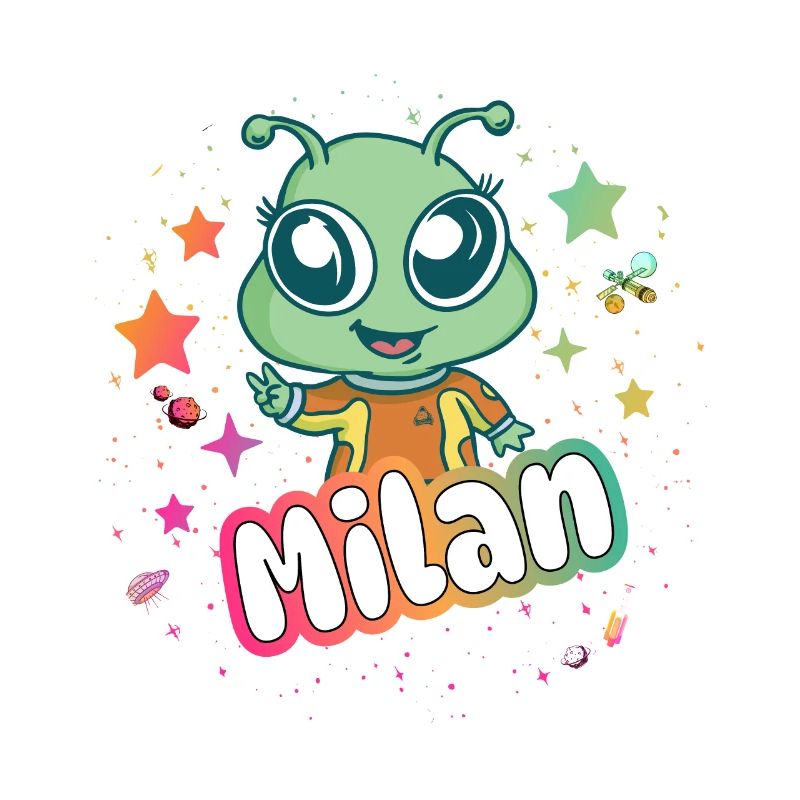 MILAN - Schöner Junge Name mit süßem Alien
