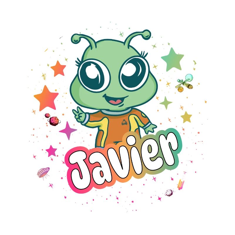 JAVIER - Schöner Junge Name mit süßem Alien