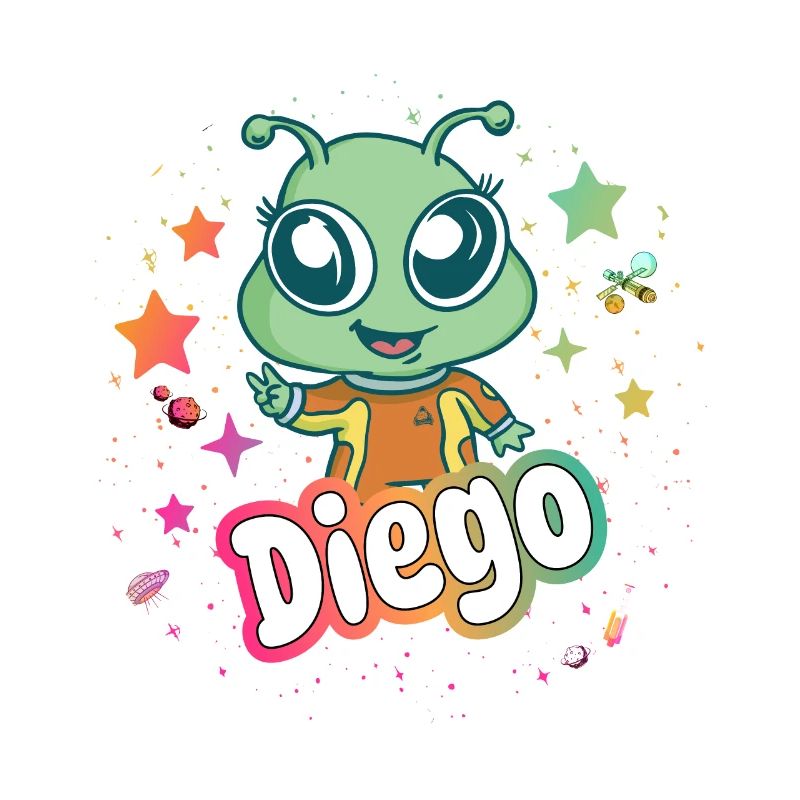 DIEGO - Schöner Junge Name mit süßem Alien