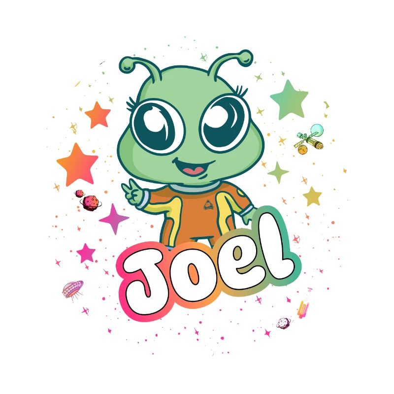 JOEL - Schöner Junge Name mit süßem Alien